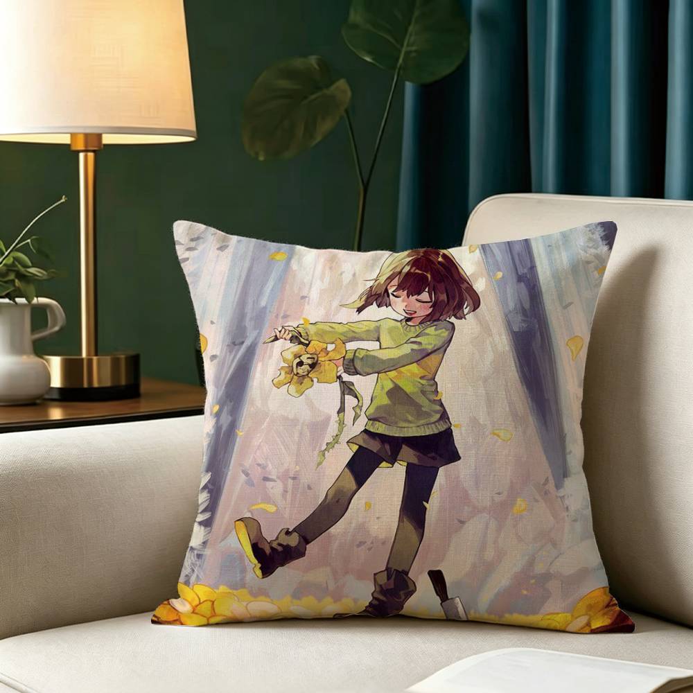 Game U-Undertales Square Double-Sided Printed Pillow Case Bedroom Bedside Pillow Sofa Cushion Cover