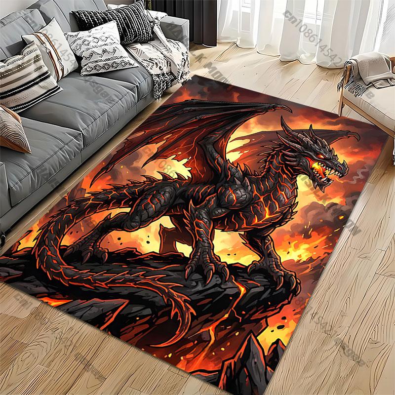 Handsome Fire Dragon carpet Yoga living room room decor children's crawling mat doormat area rug games mat