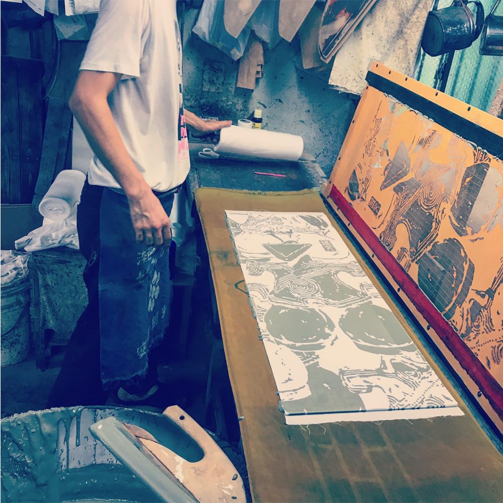 Kyosuke Made In Tenugui Hand 34 X Jomon Shade Clay Cotton Japan, Chū-dyed (Japanese Towel), 90cm, Style, Figurine, 100%