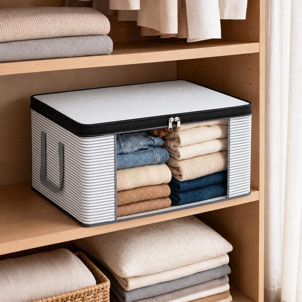 10-1 Pc Non-Woven Quilt Storage Bag Thickened Comforter Bag Foldable Clothes Organizer Moving Packing Bag Storage Box