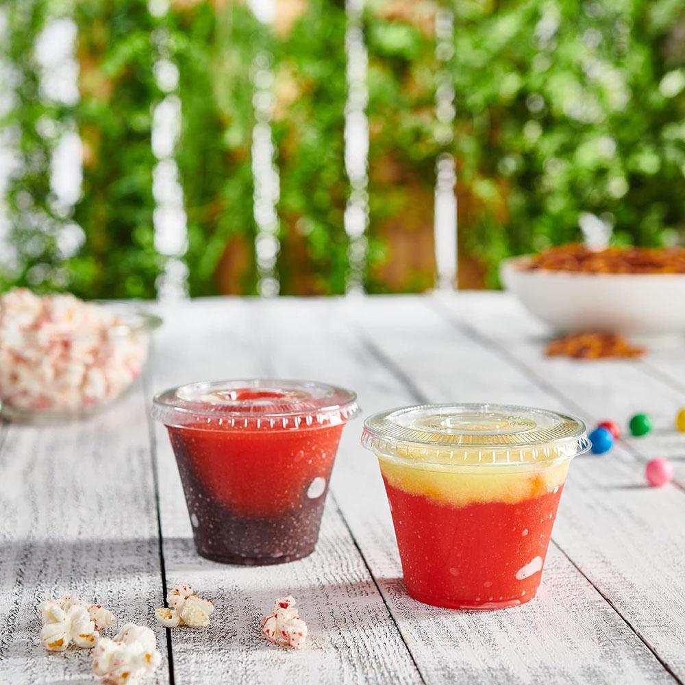 9 oz Plastic Cups with Lids, Disposable Clear Cups, Cold Drink Containers for Beverage, Parfait, Smoothie