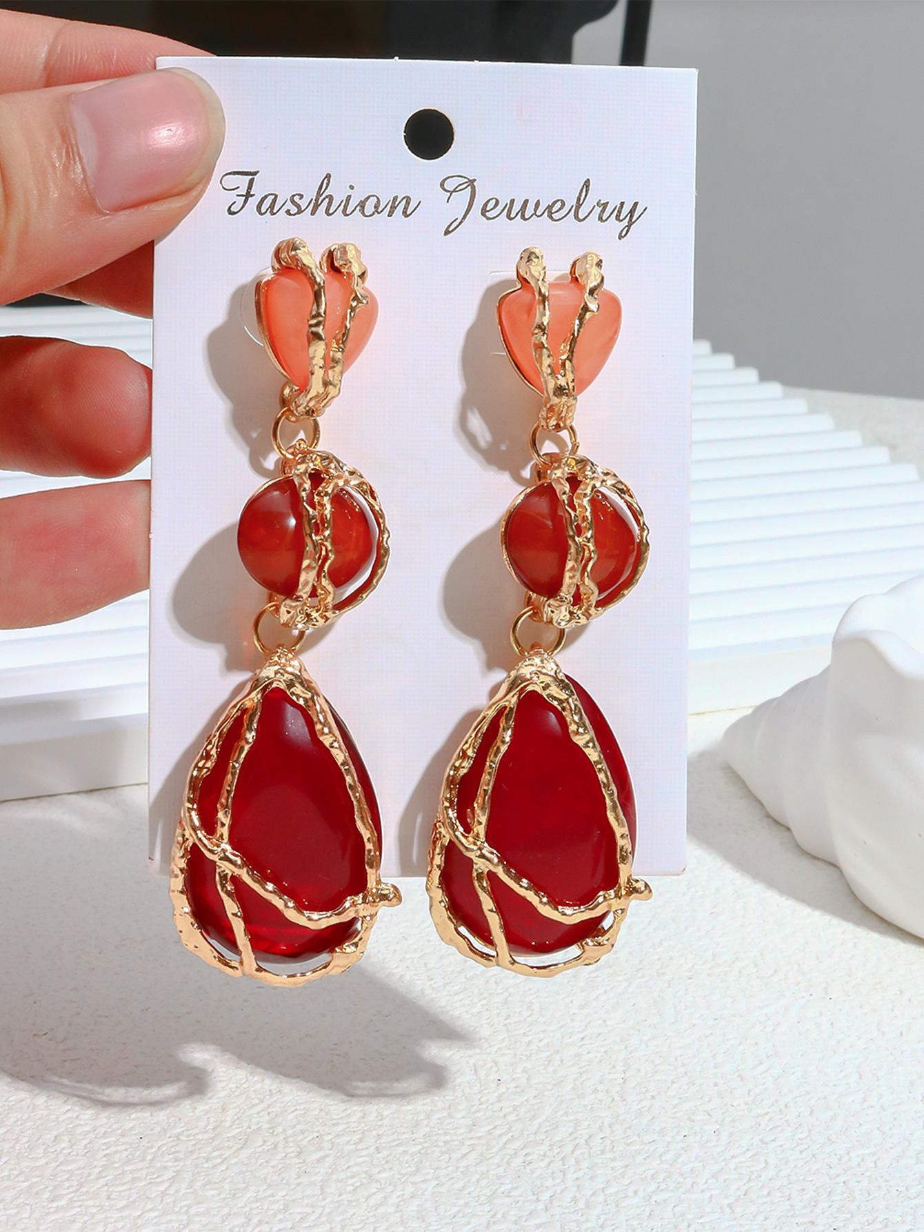 ZA Water Drop Earrings Light Luxury Minimalist Geometric Earrings Fashion Simple Women Accessories