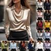 Elegantes Damen-Oberteil mit Schwingkragen und Aufdruck 2025