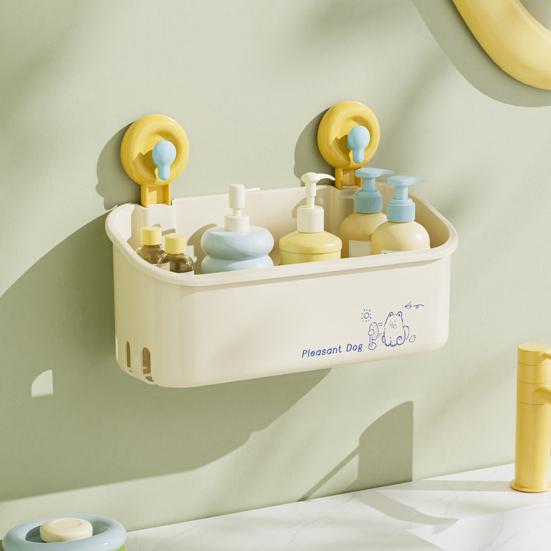 Bathroom Storage Rack with Suction Cup Large Capacity Strong Load-bearing