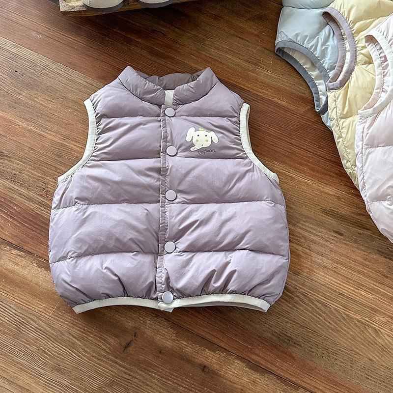 

Winter infant down vest autumn and winter baby warm light white duck down sleeveless jacket men s and women s vests 110cm