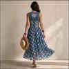 European and American fashion casual printing imitation denim top polka dot skirt