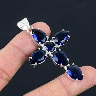 Tanzanite Gemstone Pendant Solid 925 Sterling Silver Pendant Jewelry Gift For Unisex LG-092