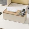 Cmaos Oak Grain Multifunction Desktop Organizer with Tissue Box