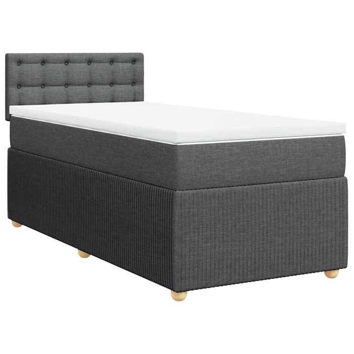 Exclusive House - Slatted Bed Base with Mattress Dark Grey 80x200 Cm Fabric