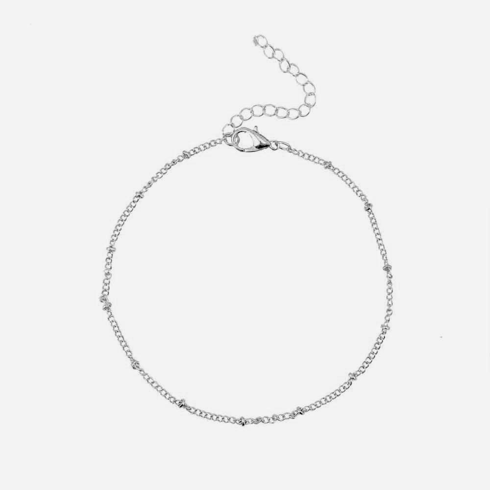 

Модные простые бусины из сплава, браслет на ногу, женские очаровательные ювелирные изделия, подарок на вечеринку серебряный