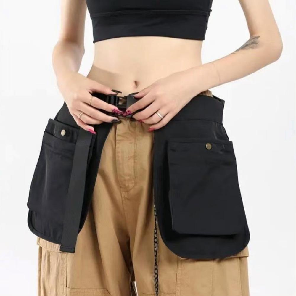 Multi-functional Waist Pack Black Fanny Pack Tool Pouch Apron Belt Bag  Camping