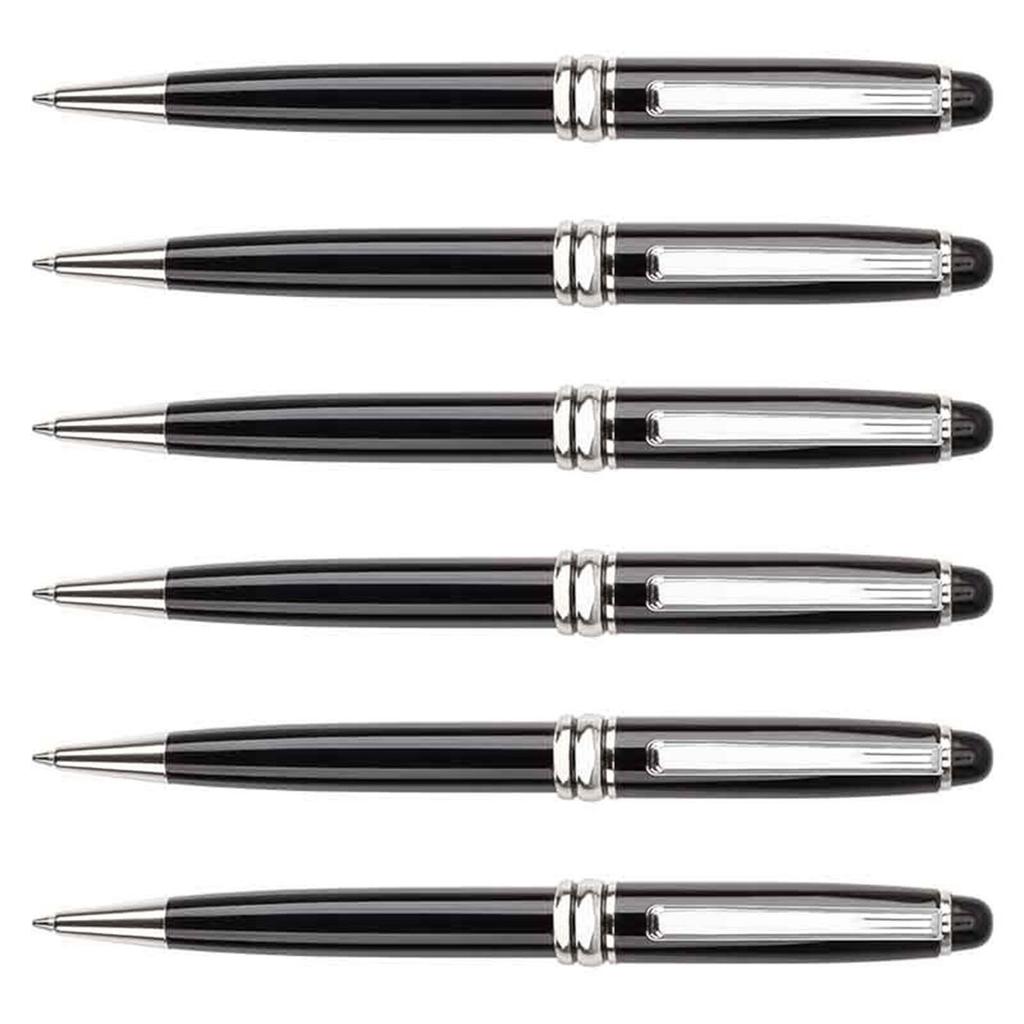 6 Pieces Black Ink Ballpoint Pens Journaling Pen Smooth Writing Pen Metal Signature Pens Stationery Supplies for Writing