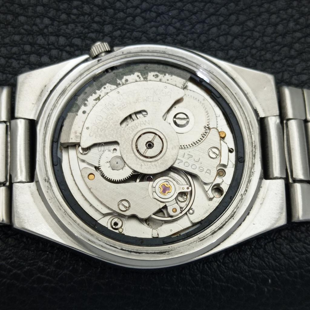 GENUINE VINTAGE SEIKO 5 AUTOMATIC 7009A JAPAN MENS WHITE DIAL WATCH a701680-5