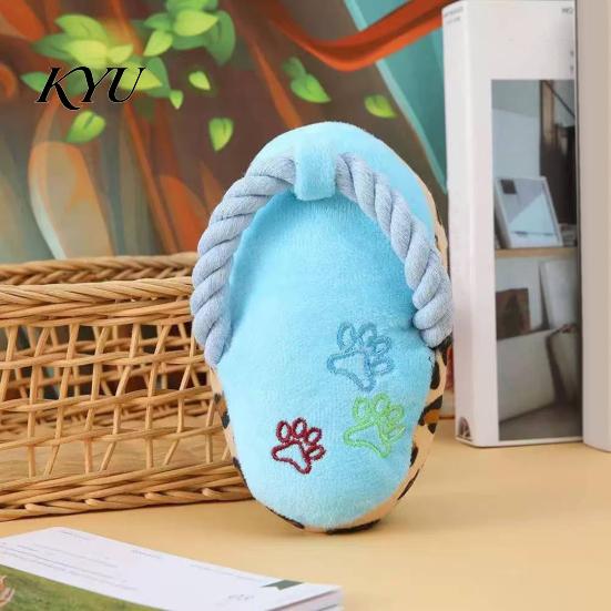 Cotton Rope Dog Toys Slipper Toys, Squeaky Crinkle Plush Toy for Small Medium Teeth Cleaning Dogs Dogs, Cute Shape Interactive Puppy Chew Boredom