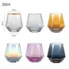 6pcs/lot Whiskey Glass Diamond Crystal Wine Glass Cup Golden Transparent Coffee Mug Cup Milk Tea Mugs Beer Glass Bar Drinkware