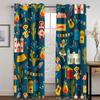 Animated Festa Junina village festival Luxurious Window Panel Drapes in Kids Bedroom Living Room Hall Treatments Kitchen Drapes Blinds