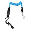 Kayak Paddle Leash Stretchable Shock Cord Fishing Pole Safety Tether with Ti Alloy Hook Shock Absorbing Rope Blue