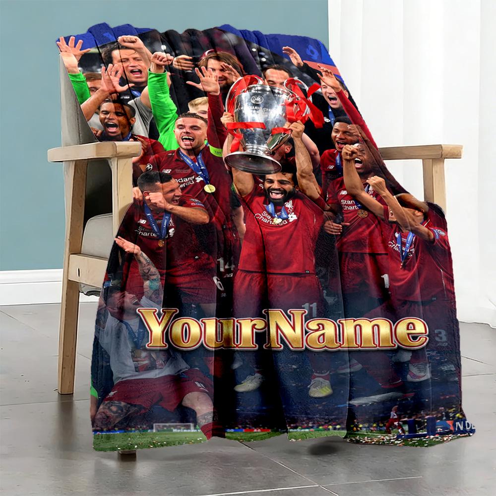 Liverpool Personalized Name Blanket Multi-purpose Customizable Blanket Soft & Cozy Versatile for Livingroom Bed Seaside Nap Four Seasons Universal