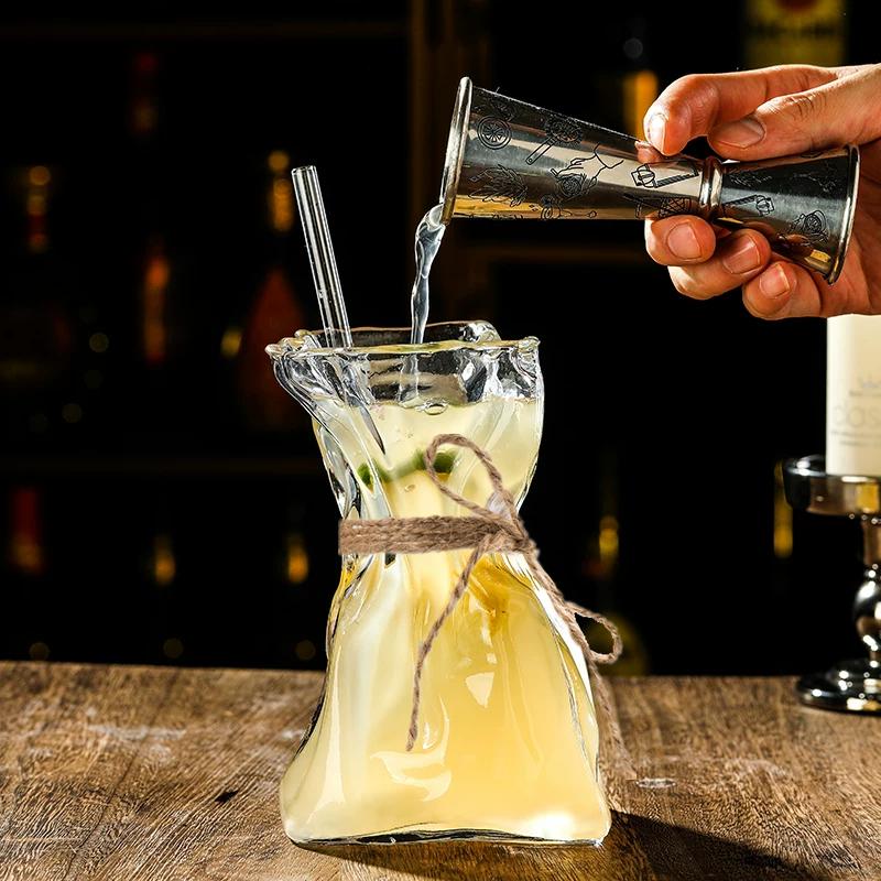 280ml Creative Pleating Cocktail Glasses for Bar Glassware Wine Glass Restaurant Juice Coffee Cup Vase Ornaments Cocktail Tool