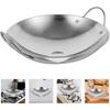Wok Pan Stainless Steel Stir Fry Pans 25cm/10 Inch Hot Pot Iron Frying Pan  Kitchen Cookware for Camping Alcohol Stove