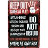 Retro Gamer At Work Metal Tin Sign Vintage Wall Art Poster for Game Room Café Garage Club Bar Pubs Iron