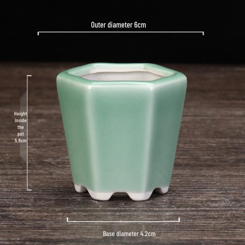 Ceramic Purple Clay Succulent Bonsai Pot - High-End Glazed Mini Flower Pot 