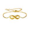 Custom PVD 18K Gold Plated Stainless Steel Chain Link Infinity Love Sign 8 Bracelet for Women Girls