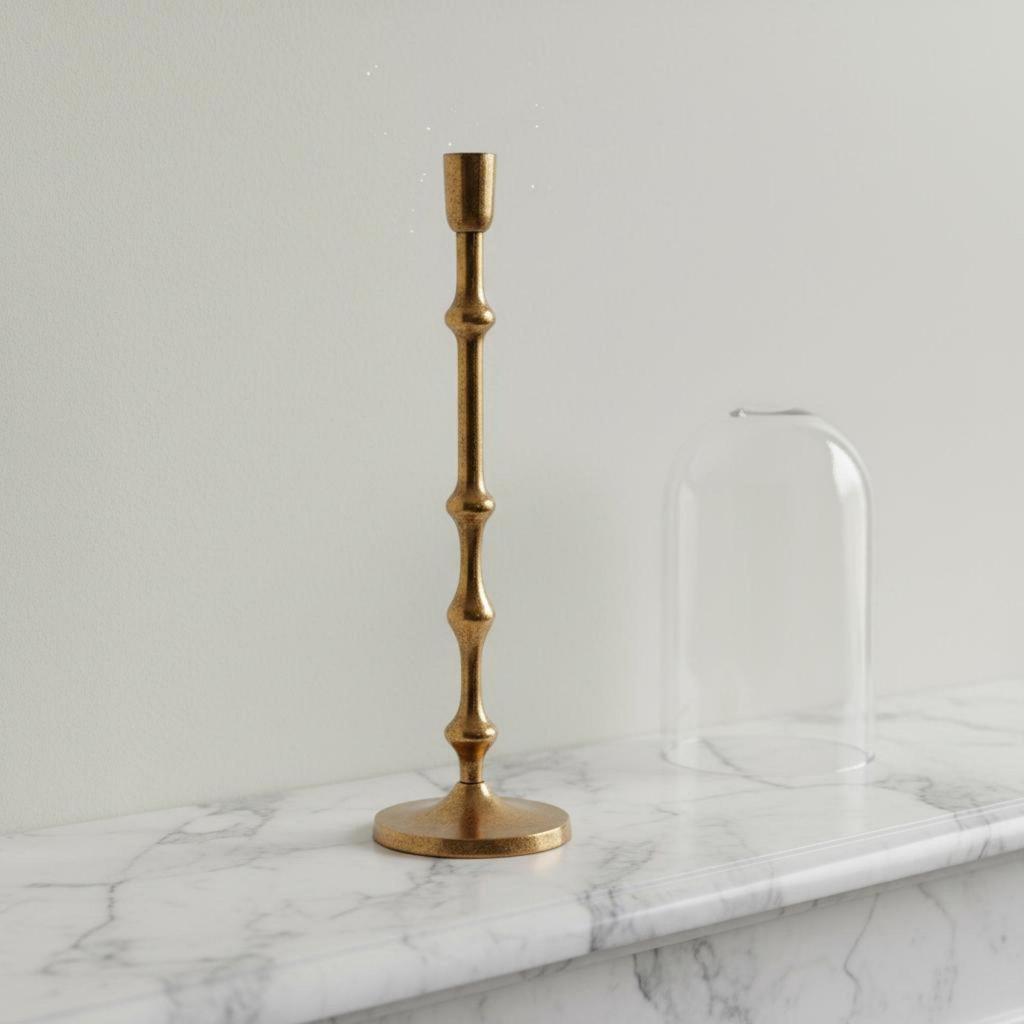 Candle Holder Metal Candlestick Vintage Finish for Romantic Dinners
