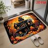 Haunted House Full?moon Pumpkin Halloween Front?door Doormat, Scary Night?scene Printed Floor Rug,Holiday Decor Mat for Entryway
