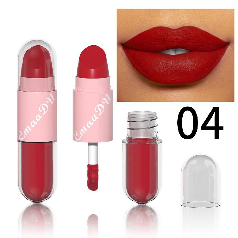 Double Head Matte Lipstick Lip Gloss Red Lipstick Waterproof Long Lasting For Halloween Masquerade COSPLAY Party Makeup Valentine's Day Gifts