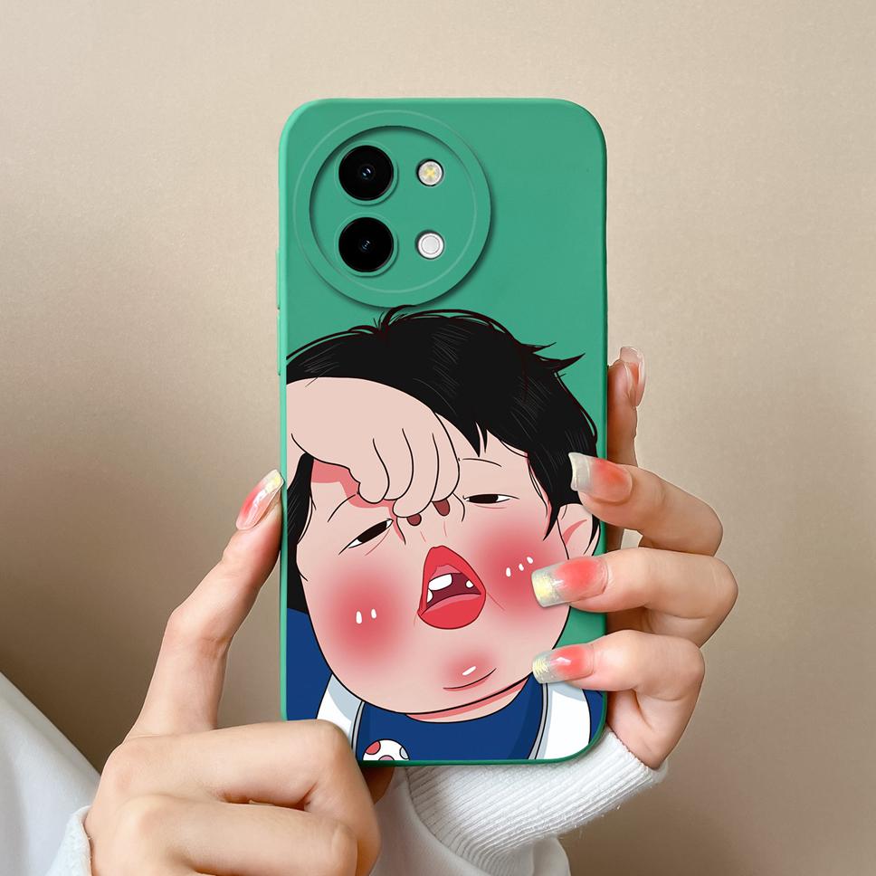For Vivo Y38 5G Phone Case Lovely Cartoon Panda Pattern Soft Liquid Silicone Shockproof Protective Back Cover For Vivo Y 38 Capa