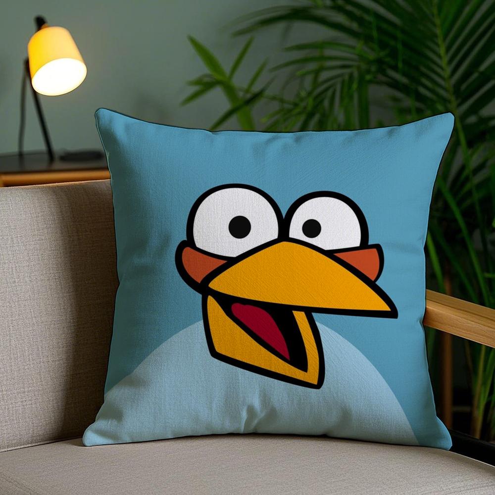 

Classic Game A-Angry B-Birds Pillow Case Winter Plush Cushion Cover Double-Sided Print Sofa Pillowcase Home Decor Washable 16x16Inch
