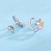 Barbie earrings [Pure Silver·Original Design] Hollow heart-shaped colorful zirconium earrings, elegant and high-end, ins style love ZJYES-YS-213