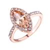 Copper Wedding Rings for Women Marquise Cubic Zirconia Temperament Elegant Champagne CZ Rings Trendy Jewelry