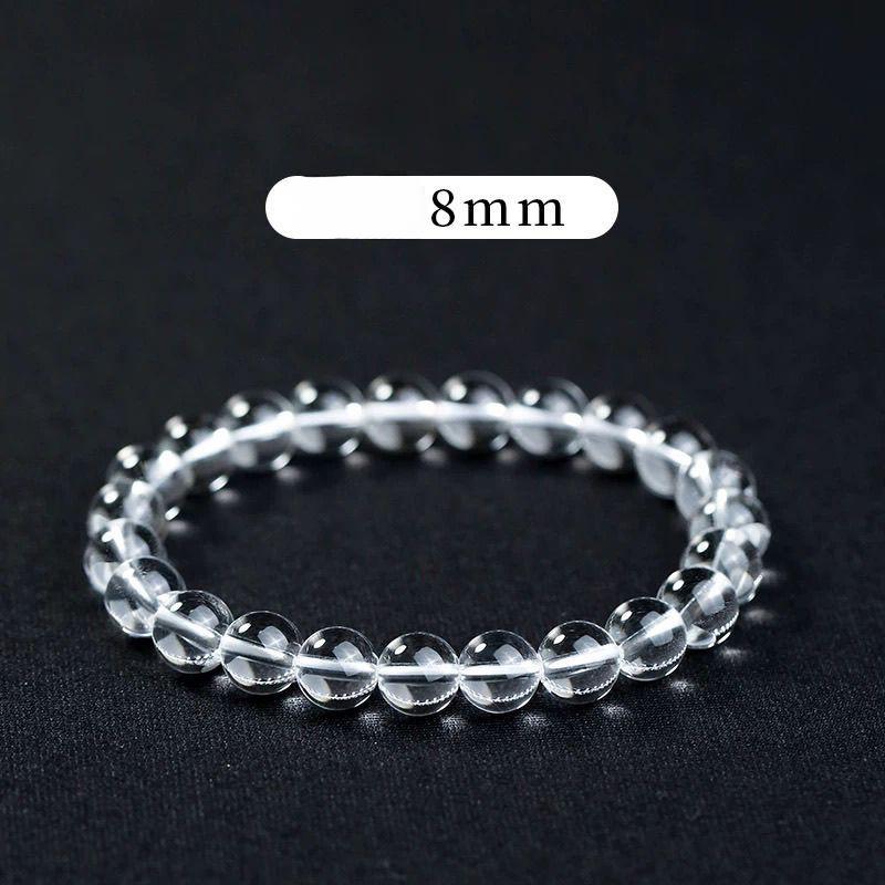 Браслет из белого хрустального стекла, Хрустальный браслет, Украшения из бусин Будды чистого белого цвета, Подарок на день рождения.