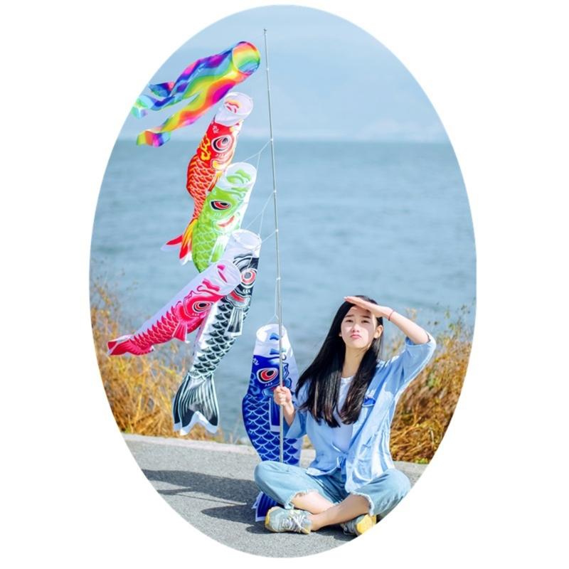 Japanese Carp Windsocks Streamers Fish Flag Kites Cartoon Fish Colorful Windsocks Carp Wind Sock Flag Koinobori Gift