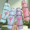 1PC Just A Girl Who Loves Gymnastics Print 750ml Color Plastic Sports Water Bottle Leakproof Flip Straw Lid Suitable for Sports Office Home Use