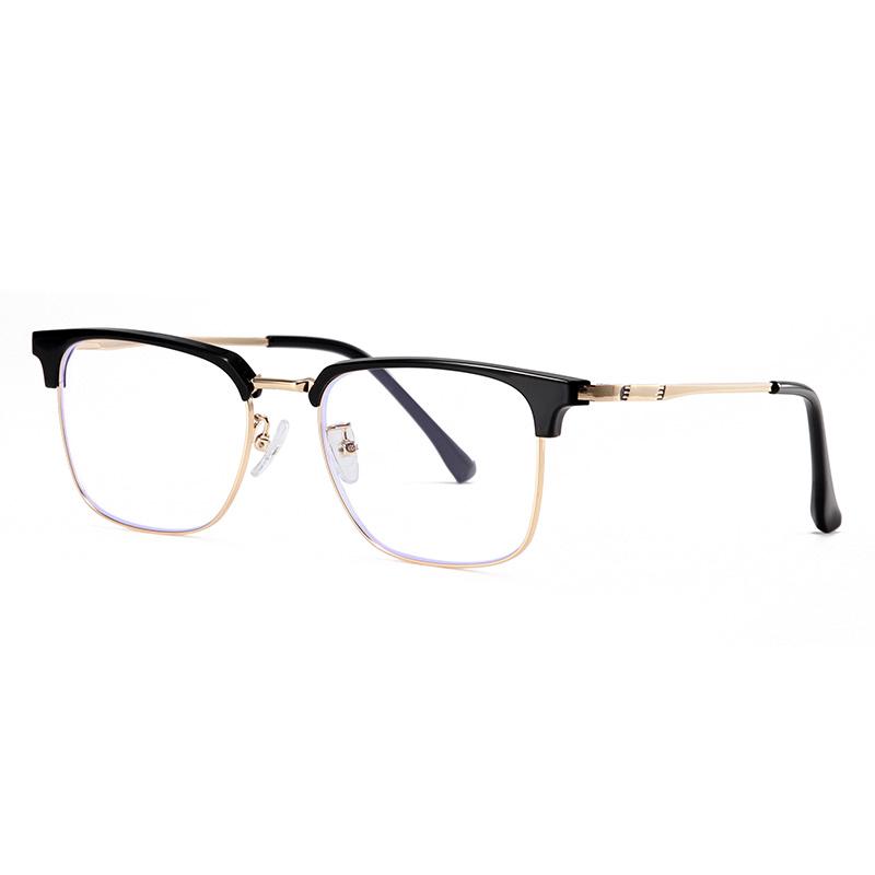 Prescription 0 -0.5 -0.75 To -6.0 Half Frame Square Nearsighted Glasses For Men Retro Anti Blue Rays Myopes Lunettes Male
