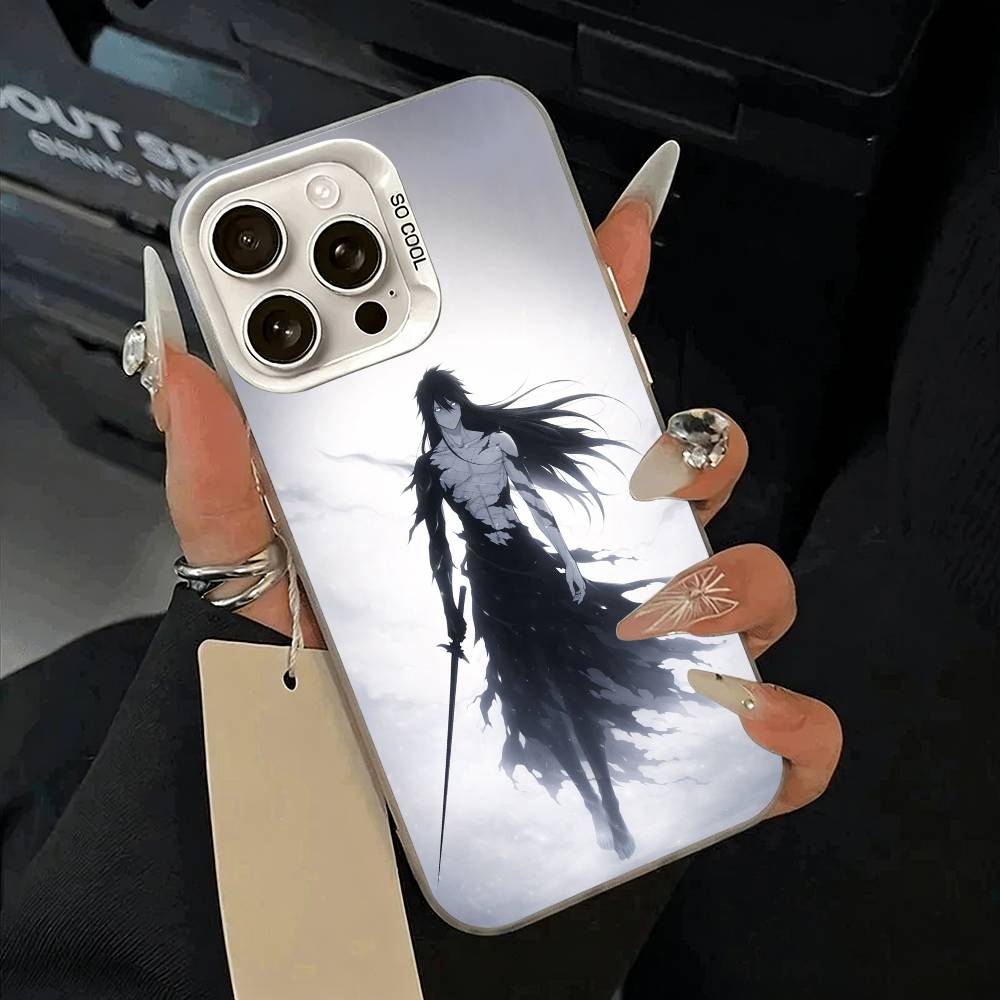 

B-Bleach- anime Ichigo Kurosaki Phone Case For iPhone 11 12 13 14 15 16Pro Max Plus white Sliver Phone Cover iPhone13Pro