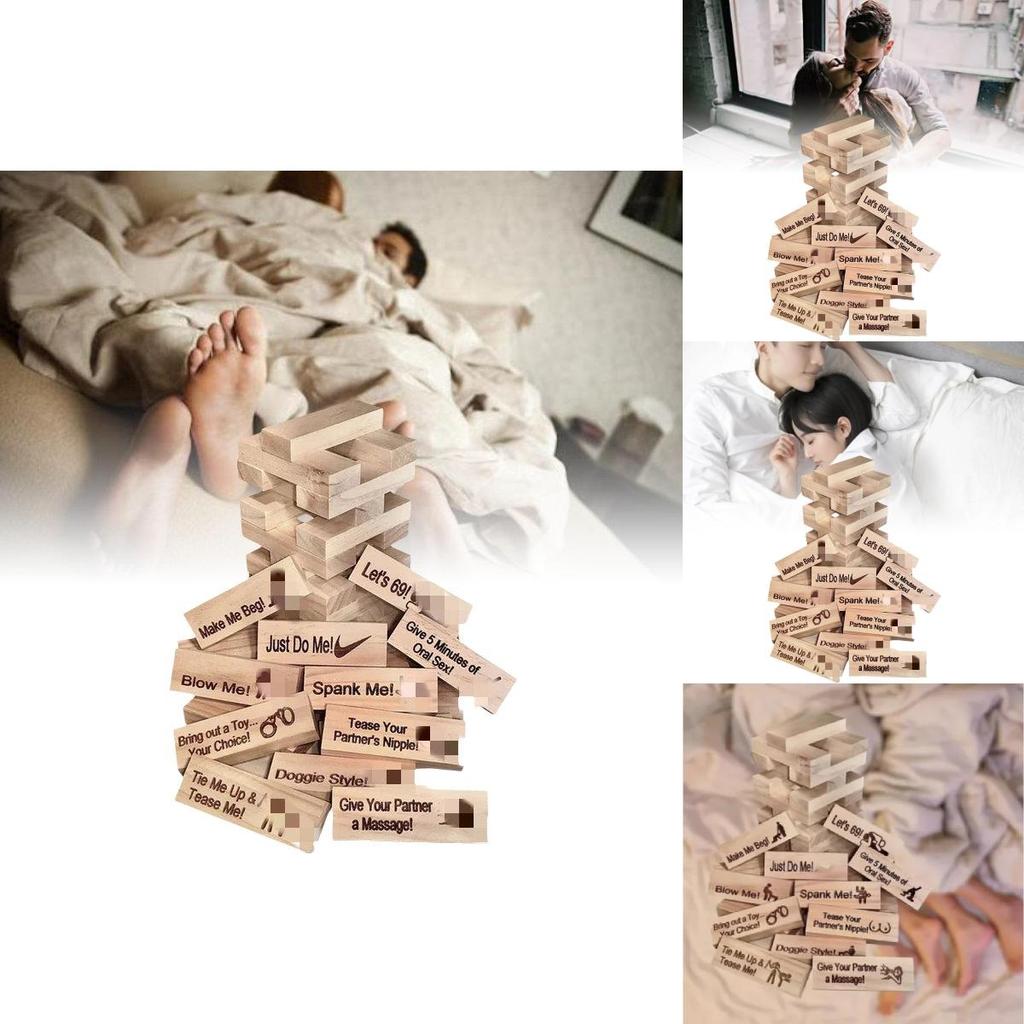 Hra Věž z kostek Moderní Minimalistická Romantický Rande Stohovací Hra 48 Dílků