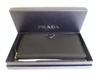 Authentic PRADA Black Nylon Leather Silver H/W Round Zip Long Wallet #b280  Open box