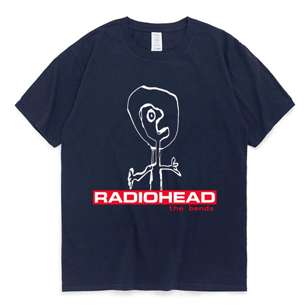 Radiohead The Bends Grafiska T-shirts 90-tals Vintage Punk Hip Hop Kortärmad T-tröja Oversized Streetwear T-shirt unisex