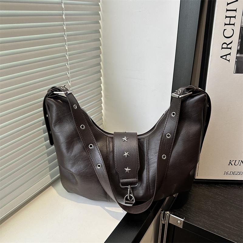 Yogodlns New Casual Fashion Hobos Bags for Women Retro Sling-shoulder Crossbody Bag Versatile Ladies Purse High Quality PU Leather Handbag