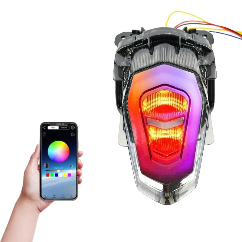 APP Adjustable LED Tail Brake Light Assembly for Y16ZR Motorcycle High Visibility Safety Feature Modified Accessories