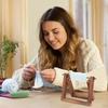 Top Quality Wooden Yarn Ball Holder Horizontal Storage Rack for Crochet Knitting Tassel Organizer Spinning Wheel Craft Accessory