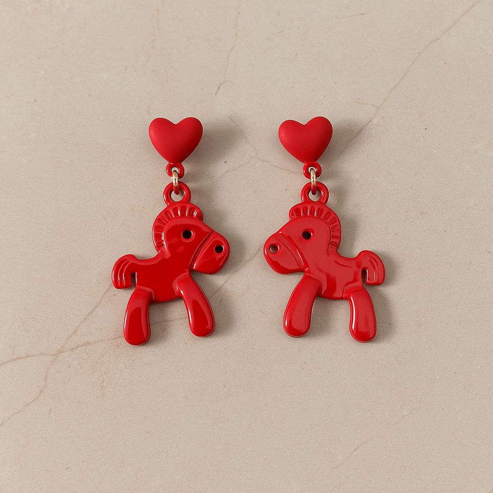 Fashion Jewelry Chinese Style Pony Earrings Heart Star Horse Drop Earrings Gift