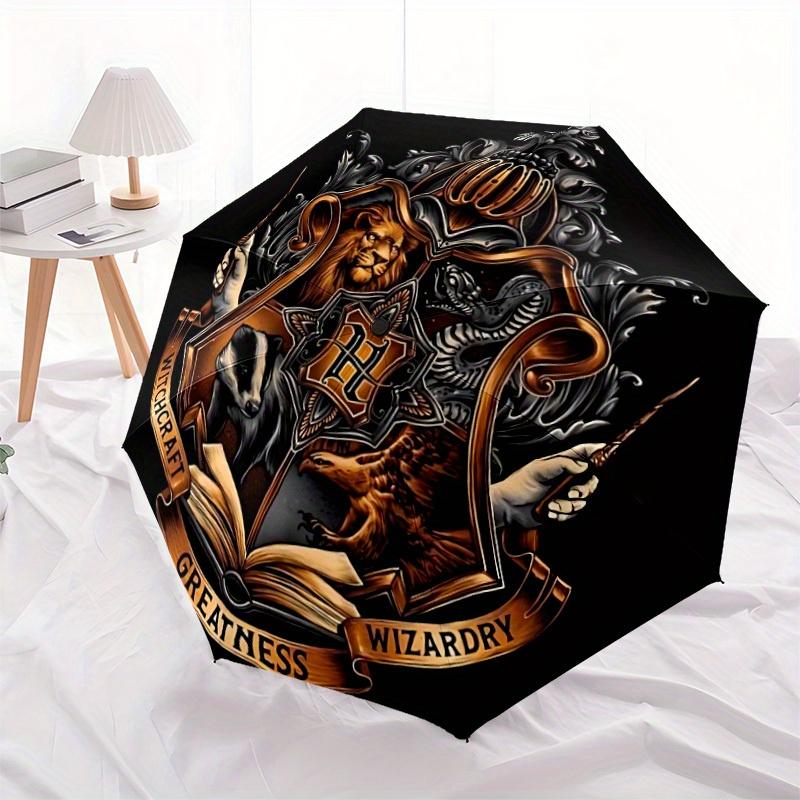 1pc Hogwarts Crest Automatic Opening/closing Umbrella, Foldable Sunshade, Perfect Gift for Friends, Durable Plastic Handle y250808073