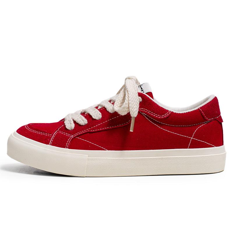 Harajuku Style Original Men Red Sneakers Breathable Canvas Sneakers Skate Shoes Men Low Platform Casual Sneaker Men Basket Homme