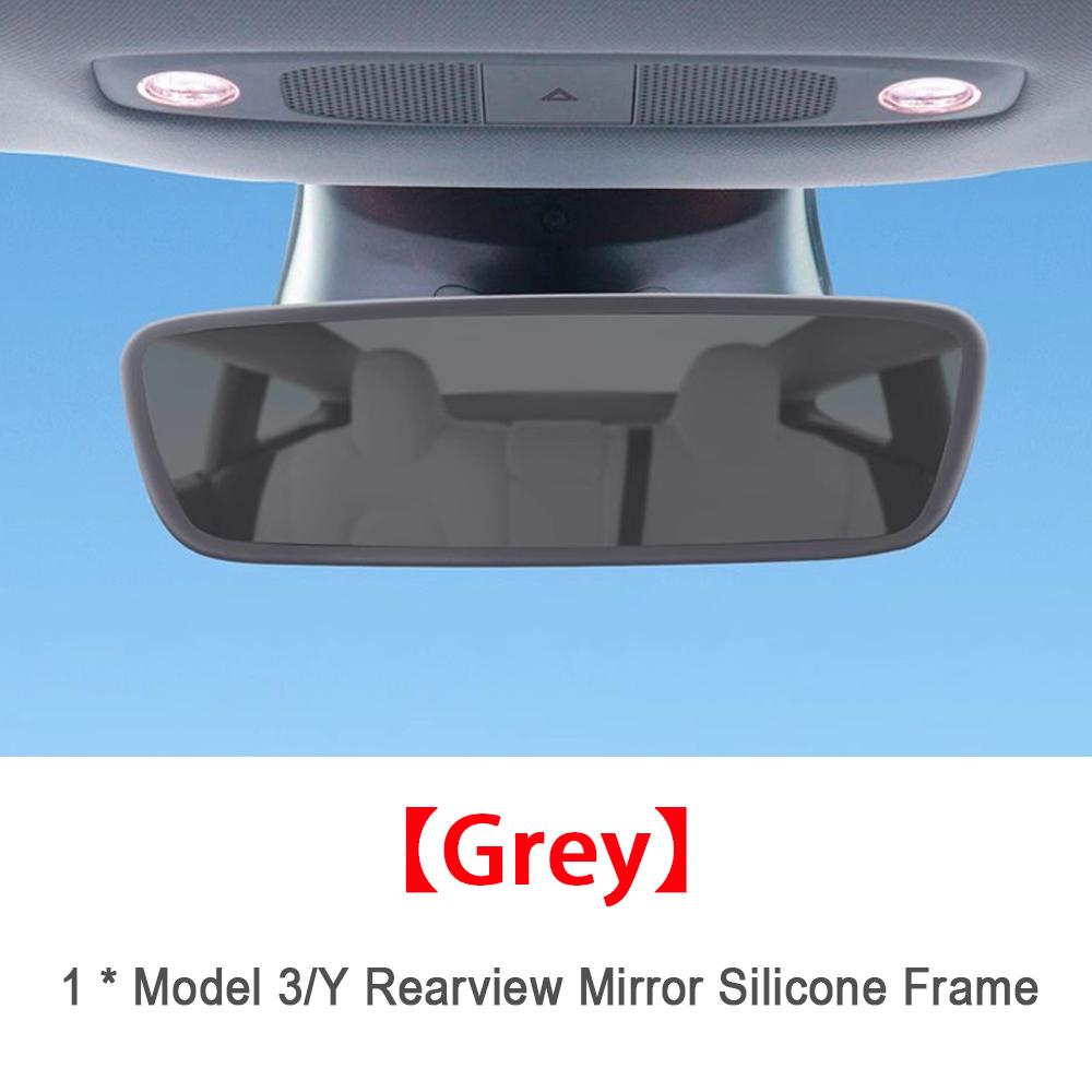 Silicone Rear View Mirror Protector Frame for Tesla Model 3 Y S X Center Console Accessories Interior Rearview Cover Rubber Case