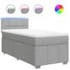 Box Spring Bed with Mattress Light Grey 80 x 200 cm Fabric